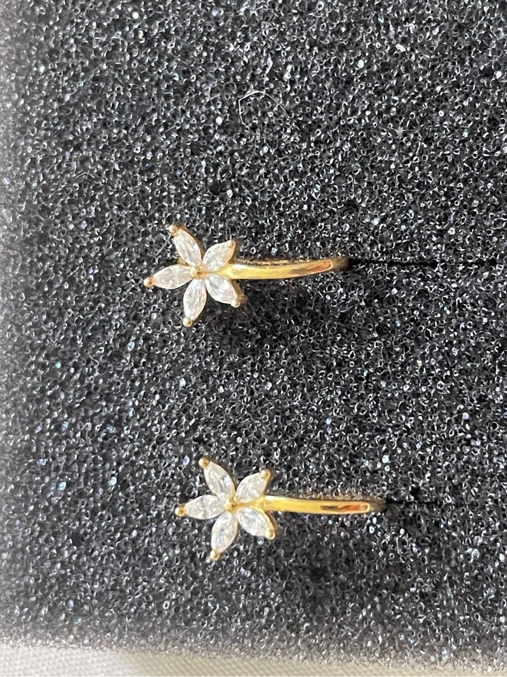 Diamond Flower Ear Cuff